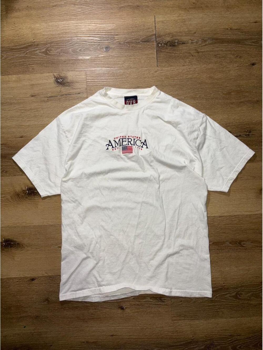 Vintage OVB Old Varsity Brand America USA Embroidered T-Shirt XL